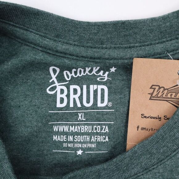 May Bru Braai Bru T-Shirt South African Culture Heritage Green Slim XL NWT NEW - Picture 4 of 6
